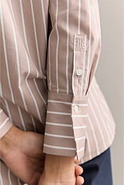 Cotton Poplin Striped Monogram Shirt