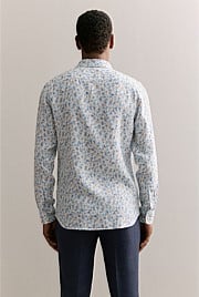 Tailored Fit Linen Painterly Floral Shirt