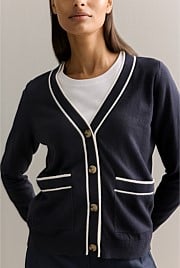 Organically Grown Cotton Cashmere Pocket Detail Cardigan