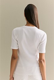 Stretch Cotton Rib Crew T-shirt