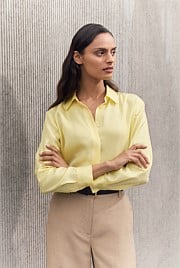 Silk Twill Concealed Placket Shirt