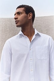 Regular Fit Twin Stripe Monogram Oxford Shirt