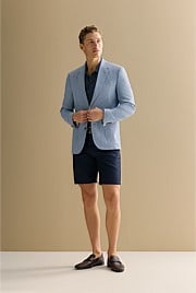 Tailored Fit Irish Linen Puppytooth Blazer