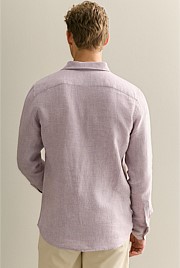 Tailored Fit Yarn Dyed Linen Textured Shirt