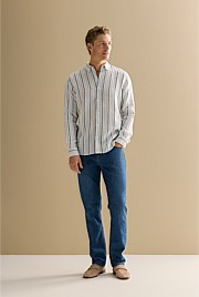 Regular Fit Linen Multi Stripe Shirt