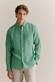 Regular Fit Delave Linen End on End Shirt