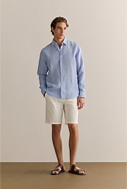 Regular Fit Yarn Dyed Linen Grid Shirt