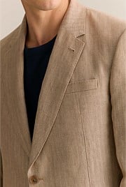 Regular Fit Irish Linen Herringbone Blazer