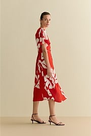 Stencil Palm One Shoulder Dress