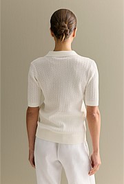 Mercerised Lace Knit Polo