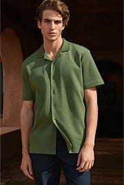 Regular Fit Cotton Blend Pique Shirt