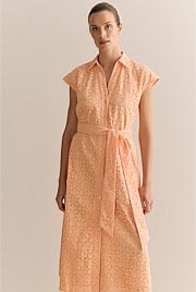 Broderie Anglaise Cap Sleeve Dress