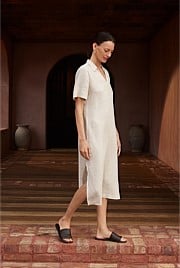 Yarn Dyed Linen Shift Dress