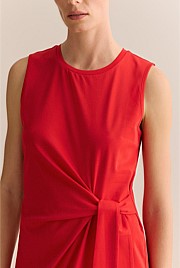 Cotton Interlock Gathered Tank Dress