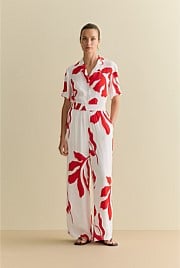 Shadow Palm Draped Pull On Pant