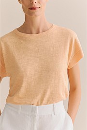 Linen Cotton Knit Relaxed T-shirt