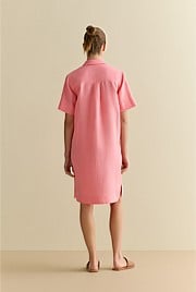 Linen Button Through Shift Dress