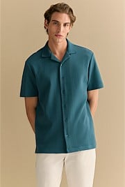 Regular Fit Cotton Blend Pique Shirt