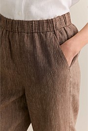 Linen End On End Stripe Pull On Pant